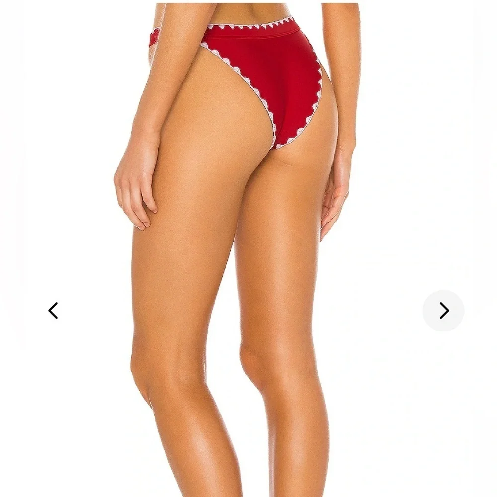 Lovers And Friends‎ Adrift Swim Bikini Bottom in Fiery Red Sz M - Picture 2 of 5